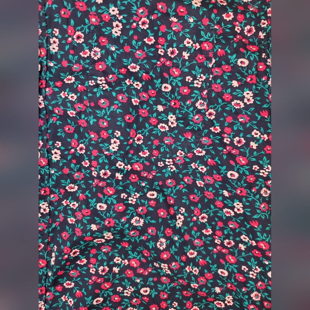 Bonobos Men's Slim Fit Floral Short Sleeve Button-Up Shirt Black Green Pink Sz L - Picture 4 of 7